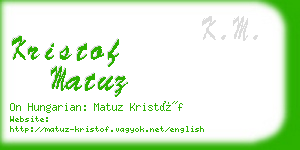 kristof matuz business card